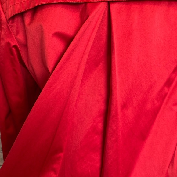 Darling, red sateen, Calvin Klein raincoat size small. - Picture 3 of 15